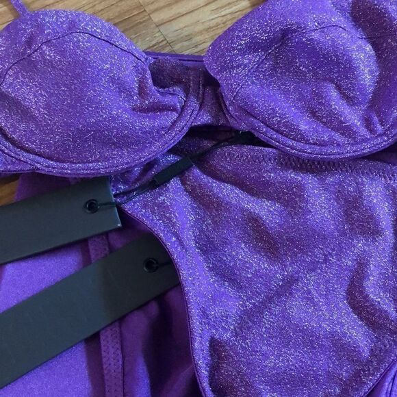 TRIANGL RHIAN VIOLET SPARKLE + BAG NWT 💜 - Picture 4 of 4